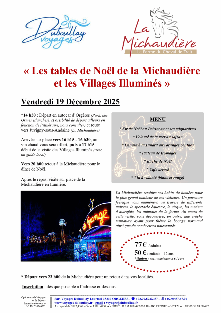 Voyages Duboullay Entreprise De Transport A Orgeres Cover La Michaudiere